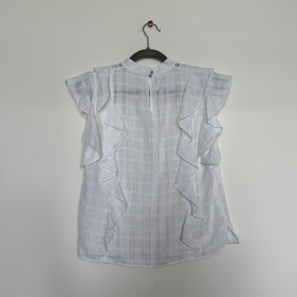 Veronica Beard Sol White Cotton Lace Ruffle Blouse Top | Size S |$295 Designer - Picture 8 of 10